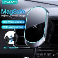ราคา 1215USAMS 15W Magnetic Car Wireless Fast Charger MagSafe Charger For Phone Car Wireless Charge With Magnetic Ring (21132331931)
