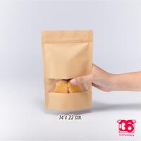 ราคา ถุงซิปล็อค กระดาษคราฟท์หน้าต่างใสก้นตั้งได้ดี 50ใบ (9045073785)