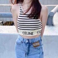 ราคา เสื้อกั๊กสำหรับใส่ในบ้านมาตรฐานดั้งเดิม Celine Lisa เสื้อสายเดี่ยวถักลายทางลำลองกีฬาสไตล์เดียวกัน (20254718755)