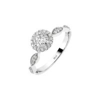 ราคา Merii แหวนเงินแท้ 925 ชุบโรเดียม ประดับเพชร CZ ขนาด 5 mm ทรงกลม แหวนเพชรล้อม cubic zirconia Stackable 221R0462 01 (9699245024)