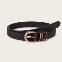 ราคา The new 2023 double ring true buckle that stick a skin texture ms black glossy fashion young joker spot belt (18824873949)