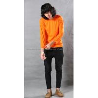 ราคา t shirt export เสื้อยืดแฟชั่น T Shirt ผู้ชาย คอกลม แขนยาว สีส้ม (10802569)
