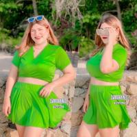 ราคา ชุดว่ายน้ำสาวอวบ งาน2ชิ้น เสื้อผูก กางเกงกระโปรง บริการเก็บเงินปลายทาง (15023908592)