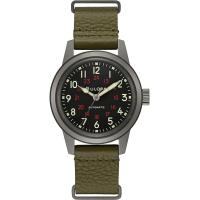 ราคา Bulova Mens Hack Military Automatic Watch with Green Leather NATO Strap (20426644455)
