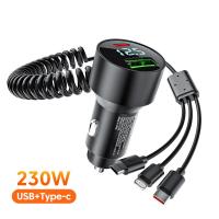 ราคา Elough 230W 3in ชาร์จแบตรถกับ1สปริงพับเก็บได้เคเบิลไมโคร USB พิมพ์อะแดปเตอร์ชาร์จในรถยนต์โทรศัพท์ในรถยนต์ C สำหรับ Iphone โทรศัพท์ (20357071372)