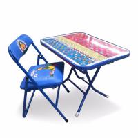 ราคา Asia โต๊ะเด็ก ชุดโต๊ะเก้าอี้นักเรียนหน้าเหล็ก รุ่นพับได้ สีน้ำเงิน (131030804)