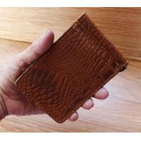 ราคา You Like กระเป๋า money Clip หนังแท้ทำจากหนังวัว 100 สีน้ำตาลอัดลายหนังจระเข้ (548550847)