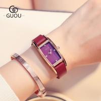 ราคา GUOU สายคาดนาฬิกาหน้าปัดทรงสี่เหลี่ยมขนาดเล็กสำหรับผู้หญิงหนังแท้แฟชั่นนาฬิกาผู้หญิงนาฬิกาหน้าปัดทรงสี่เหลี่ยมควอตซ์8085 (20927404015)