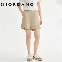 ราคา GIORDANO ผู้หญิง เทคโนโลยีขั้นสูงความรู้สึกเย็นทอจีบเอวยางยืดกางเกงขาสั้นลำลองบาง Free Shipping 05403311 (18427522976)