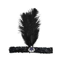 ราคา 1920s Prom Feather Headpiece Halloween Feather Headband Bachelorette Party Hair Accessory Gemstone Black Hair Accessory 1920s Prom Feather Headpiece Crown Gemstone Elastic Hair Accessories Halloween T