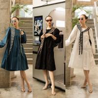 ราคา พร้อมส่ง ชุดเดรสยาว เดรสขนมชั้น เดรสผ้าคอนตอน เดรสเกาหลี ผ้าคลุมไหล่ งานป้ายVshop (14856282603)