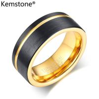 ราคา Kemstone แฟชั่นแหวนทังสเตนผู้ชายสีดำชุบทอง 8 มม (2676708034)