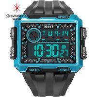 ราคา นาฬิกากีฬาคลื่นความโน้มถ่วง WR50M หน้าปัดขนาดใหญ่12 24ชั่วโมงกันน้ำผู้ชายนาฬิกาข้อมือดิจิตอลกีฬาสำหรับกลางแจ้ง (20953661687)