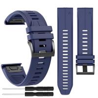 ราคา Fenix สายนาฬิกาซิลิโคน5X 6X 7X สายนาฬิกาเหมาะสำหรับ7X Fenix 6X 5X Plus สายรัดข้อมือ3HR Easyfit สำหรับ Fenix6 7สีดำสีส้มสีแดงสร้อยข้อมือที่ตกแต่งเค้กซิลิโคนสีฟ้า22Mm 26Mm (18238022910)