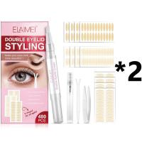 ราคา ELAIMEI ชุดจัดทรงตา2ชั้น ไร้รอย ทนนาน กันน้ำ 480 ชิ้น กาวติดตา2ชั้น แผ่นกาวติดตาสองชั้น แผ่นติดตาสองชั้น กาวทาตาสองชั้น กาวทำตาสองชั้น ตาสองชั้นติดทน สติ๊กเกอร์ติดตาสองชั้น เทปติดตาสองชั้น ปากกาตาสองช