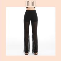 ราคา MILIN High waisted flared leg sheer pants กางเกงขายาวผ้าชีฟองเอวสูง Commit Pants (16827385161)