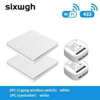 ราคา SIXWGH 16A WIFI Switch Smart Home Tuya App Remote Control Smart Timer Switch No Battery Light Switch Work with Google Home Alexa (20303434023)