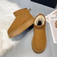 ราคา LAL Tube ความสูง9 5ซม UGG รองเท้าบูทหิมะเดียวกัน ผู้หญิงพื้นหนาขนเสื้อนอกรวมขนแกะหนา Sepatu BOOT Pendek (21141703154)