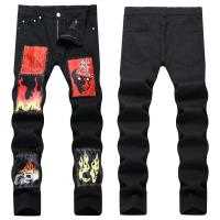 ราคา กางเกงยีนส์พิมพ์ลายผู้ชายสำหรับฤดูร้อน2023สไตล์ใหม่ไซส์ใหญ่40 42 44 46 48กางเกงยีนส์ผู้ชายสีดำพิมพ์ลายเอวกลางกางเกงกางเกงยีนส์ผู้ชาย (20367292743)