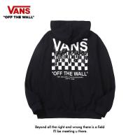 ราคา Vans Chessboard Hooded Sweater Couple Pullover Sport Cotton Plaid Coat Loose Top Ins (19769610091)