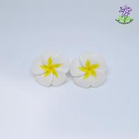 ราคา ต่างหูดินปั้นดอกลีลาวดี เครื่องประดับแฟชั่น ดอกไม้ (1739462262)