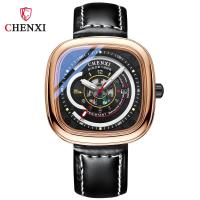 ราคา Chenxi นาฬิกาควอทซ์สำหรับผู้ชายสายหนังแท้แฟชั่นใหม่อินเทรนด์ทรงสี่เหลี่ยม CX 8224 (17682466810)