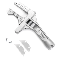 ราคา ประแจขันน็อตพลาสติกใต้อ่างอเนกประสงค์ ประแจข้าง ปากตาย บล็อกขันก๊อก สายน้ำดี ขันใต้อ่างล้างจาน ประแจเลื่อนสั้น คัตเตอร์ (16908296378)