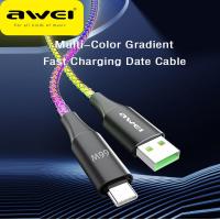 ราคา Awei CL 127T 6A 66W USB A ถึง C ประเภท C Super Quick Charging โทรศัพท์เข้ากันได้กับข้อมูลสาย USB A ถึง C 1M สำหรับโทรศัพท์มือถือ iPhone Huawei Xiaomi (15890735042)