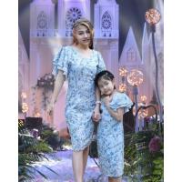 ราคา ชุดครอบครัว เดรส Viva Sky สีฟ้า เดรสลูกไม้ สวยๆน่ารักๆ คอวี แขนระบายย้วยสุดหวาน ผ้าลูกไม้ฉลุของญี่ปุ่น (17203125599)