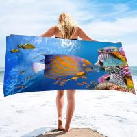 ราคา Coral Reef Beach Towel For Girls Boys MenWomenTropical Fish Bath Towel Print Pool Towel Super Soft Plush Tropical Fish Towel (18954080319)