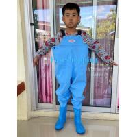 ราคา ชุดเอี๊ยม ชุดกันน้ำ ชุดเอียมกันน้ำ สำหรับเด็ก วัสดุ PVC กันน้ำ 100 บูทเชื่อมต่อกับชุดเป็นชุดเดียวกัน (15614105884)