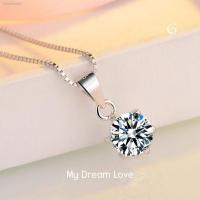 ราคา COD GLAMOR Real Moissanite Diamond Necklace 1 1 Carat Beauty Sterling Silver Pendant (16538268012)