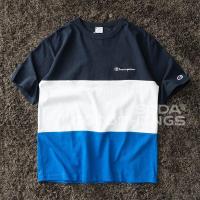 ราคา เสื้อโซดาจุดแชมเปี้ยน CHAMPION Day ลายทาง C3 P340โลโก้ปักแขนลำลองขาสั้นเสื้อยืดของแท้ (19282842430)