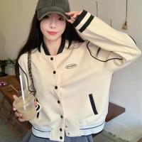 ราคา เครื่องแบบเบสบอล NICK Off White แฟชั่นของผู้หญิงเสื้อแจ็คเก็ตตัวอักษรที่ตัดกัน (20464777224)