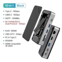 ราคา แท่นอุปกรณ์เชื่อมต่อฮาร์ดดิส ORICO พร้อมตู้ SSD M 2 USB C 10Gbps PD 100W RJ45 Sd tf 4K 10 In 1แท่นวางมือถือสำหรับแล็ปทอปแมคบุ๊ค Pro (20321336195)