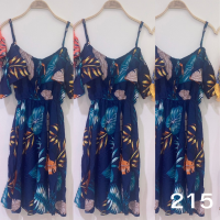 ราคา Mei Mei shop เสื้อผ้าผู้หญิง ชุดเดรสผู้หญิง เดรสสั้น ชุดกระโปรงสายเดี่ยวปาดไหล่ ลายใบไม้ ใส่สบายไม่ร้อน 215 สินค้าพร้อมส่ง (20685884887)