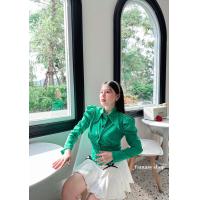 ราคา BW warisara เสื้อแขนยาว ปกแหลมแต่งแขนพุ่ม ช่วงอกจับจีบเข้ารูป สวยเก๋มากๆ สาวๆไม่ควรพลาดเนื้อผ้าใส่สบาย (20611239952)