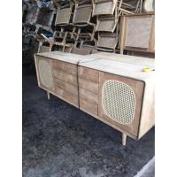 ราคา ส่งฟรี พร้อมส่ง Teak wood rattan TV sideboard slide door 2 meter long ตู้วางทีวีไม้สัก บุหวาย ขนาด ย200 ก45 ส80 ซม ชั้นวางทีวีไม้สัก (21330214357)