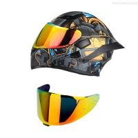 ราคา Aumotop หมวกนิรภัยสำหรับผู้ใหญ่หมวกกันน็อคใส่ได้ทั้งชายและหญิงหมวกคลุมเต็มหน้าที่บังแดดคู่มีช่อง BT สำหรับ Agv K5 K1 K3 SV สีแดง L (21112282969)