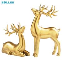 ราคา เครื่องประดับตั้งโต๊ะเรซิ่นรูปปั้นกวาง2ขนาดสำหรับตกแต่งสำนักงานและบ้านโต๊ะหัตถกรรม2ชิ้น (21049873871)