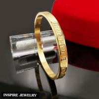 ราคา Inspire Jewelry กำไลลายจีน ฝังเพชร 4 เม็ด งานจิลวลี สวยหรู ขนาด 6 CM ตัวเรือนกำไล หุ้มทองแท้ 24K ทองคำขาว และ Pink Gold (10281417187)