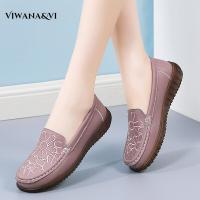 ราคา VIWANA รองเท้าหนังส้นเตี้ยสำหรับผู้หญิงรองเท้าหนังผู้หญิงลำลองรองเท้าโลฟเฟอร์สีดำแฟชั่น Comfort พื้นรองเท้า Sepatu Slip On (17573167270)