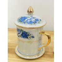 ราคา แก้ว แก้วมุก แก้วเซรามิก แก้วมัคมุกน้ำทอง แก้วมัค เขียนลายมุกน้ำทอง ลายดอกไม้ งานเกรดพรีเมี่ยม ราคาต่อชุด (13246040929)