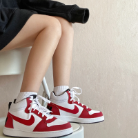 ราคา GGMM ไนกี้สุดพิเศษ Court รองเท้าผ้าใบลำลองผู้หญิงสีขาวแดงชิคาโก 839977 103 (20964789887)