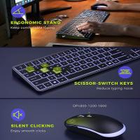 ราคา Wireless Backlit Keyboard And Mouse Combo 2 4G USB Silent Keyboard And Mouse Rechargeable Full Size Slim Keyboard Mouse Sethot (19628879898)