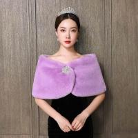 ราคา COD Womens Warm Faux Fur Bridal Wrap Stole Shawl Cape Wedding Embellishment Jacket Coat Shrug for Evening (19648509603)