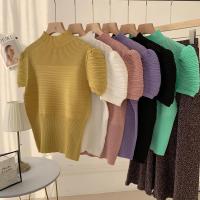 ราคา Grace Chiliพร้อมส่ง เสื้อไหมพรมแขนตุ๊กตา เสื้อยืดแขนสั้นคอเต่าทรงเข้ารูป สีสวยผ้านิ่มยืดได้เยอะ ใส่สบ่ายมาก รุ่น2629 1 (21315892038)