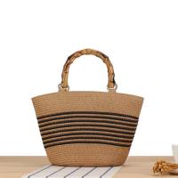 ราคา พร้อมส่ง 2 สี กระเป๋าสาน หูไม้ สานลาย ทรงshoppping bag minimal M258 (21268961536)