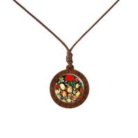 ราคา Yellow Sunflower Flower Butterfly Pattern Glass Cabochon Wood Necklace Fashion Jewelry Sweater Chain Long Necklace Women Gift (18806238394)