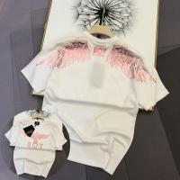 ราคา เด็กผู้ชายแขนสั้นฤดูร้อนแบรนด์อินเทรนด์ผู้ชายและผู้หญิงที่มีเสื้อยืดเทรนด์เดียวกันปีกนกอินทรีสีชมพูบรอนซ์หลวมเสื้อยืดครึ่งแขน (18730604382)